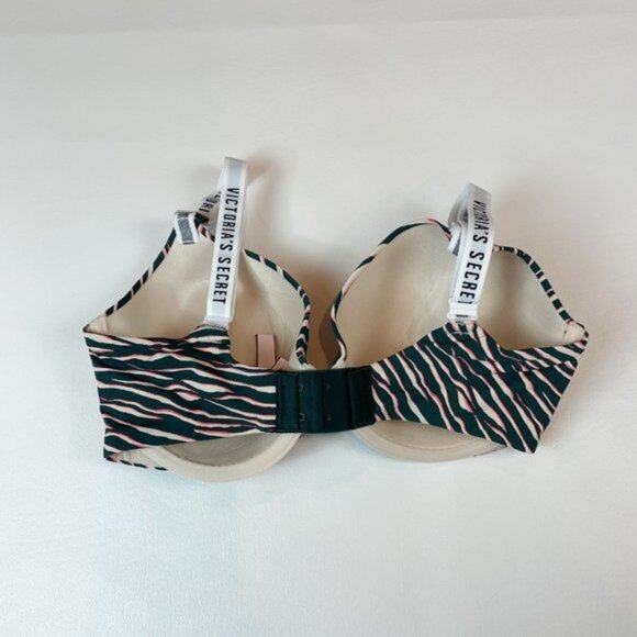NWOT Victoria's Secret Bra 32DD T-Shirt Lightly Lined Full Coverage Zebra - Picture 2 of 6